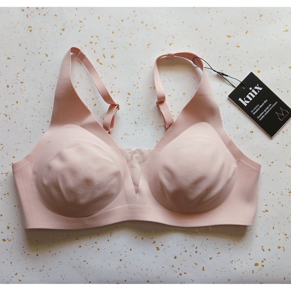 NWT Knix Revolution Shadow Mesh Wireless Bra - Size Med Rosewater